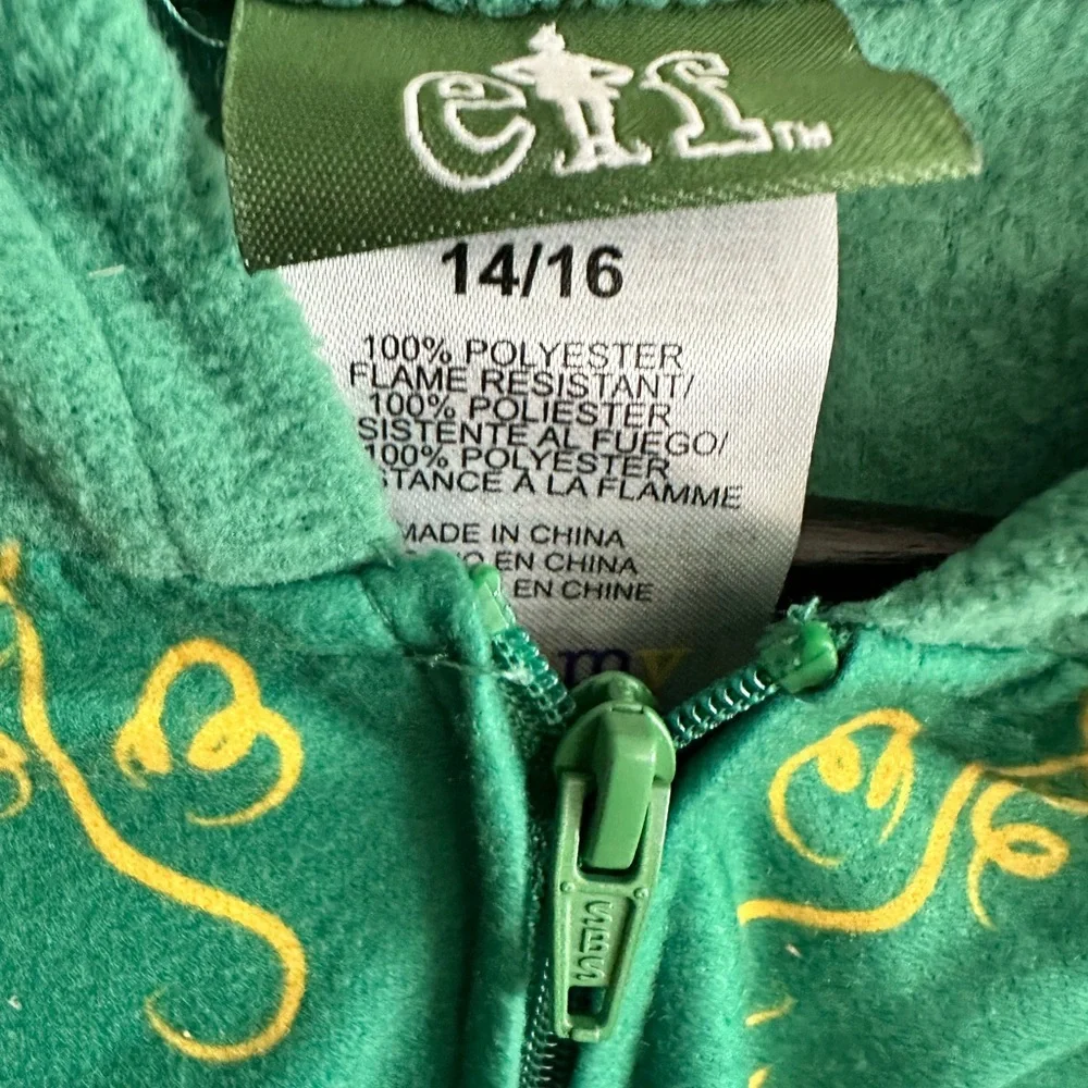 Elf Green and Yellow Hooded Onesie NWT